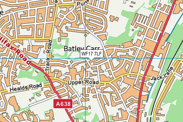WF17 7LF map - OS VectorMap District (Ordnance Survey)
