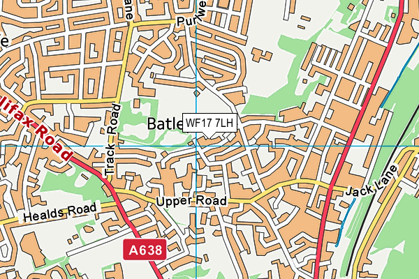 WF17 7LH map - OS VectorMap District (Ordnance Survey)