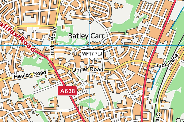 WF17 7LJ map - OS VectorMap District (Ordnance Survey)