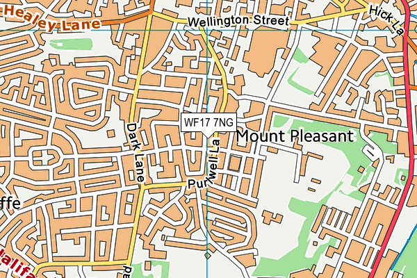 WF17 7NG map - OS VectorMap District (Ordnance Survey)