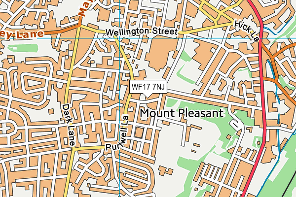 WF17 7NJ map - OS VectorMap District (Ordnance Survey)