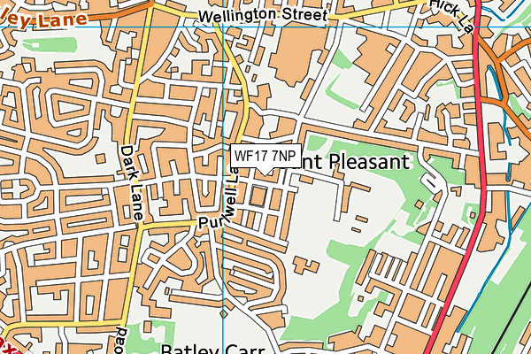 WF17 7NP map - OS VectorMap District (Ordnance Survey)