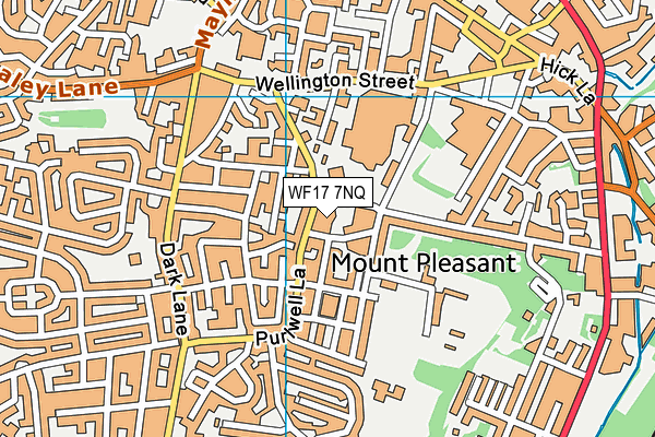 WF17 7NQ map - OS VectorMap District (Ordnance Survey)