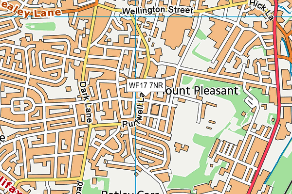 WF17 7NR map - OS VectorMap District (Ordnance Survey)