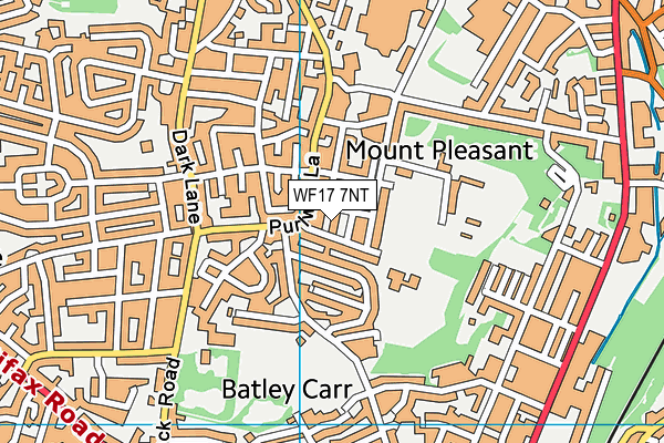 WF17 7NT map - OS VectorMap District (Ordnance Survey)