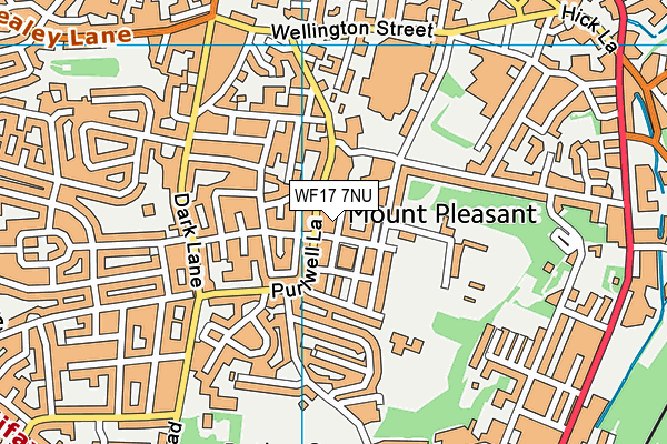 WF17 7NU map - OS VectorMap District (Ordnance Survey)