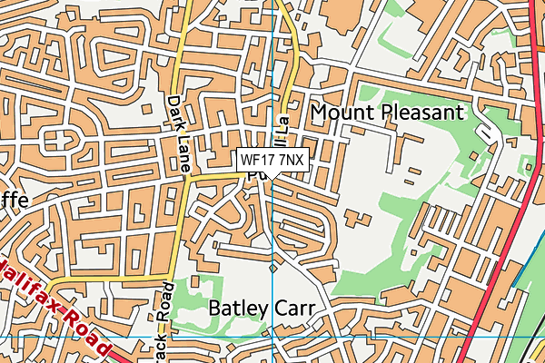 WF17 7NX map - OS VectorMap District (Ordnance Survey)