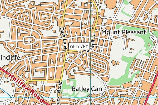 WF17 7NY map - OS VectorMap District (Ordnance Survey)