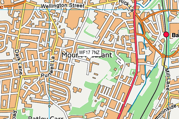 Batley Cricket Club map (WF17 7NZ) - OS VectorMap District (Ordnance Survey)
