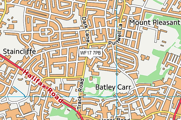 WF17 7PB map - OS VectorMap District (Ordnance Survey)