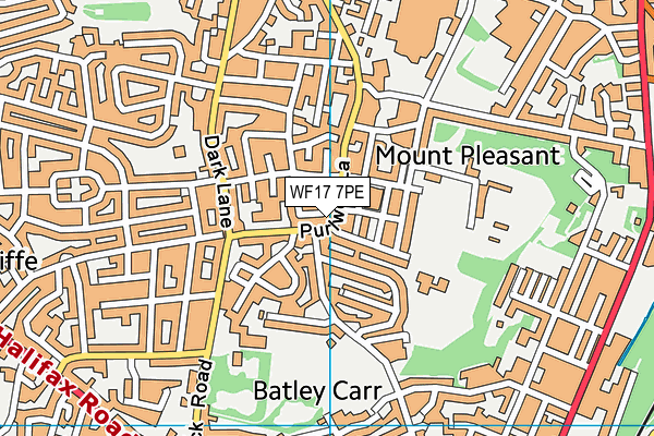 WF17 7PE map - OS VectorMap District (Ordnance Survey)