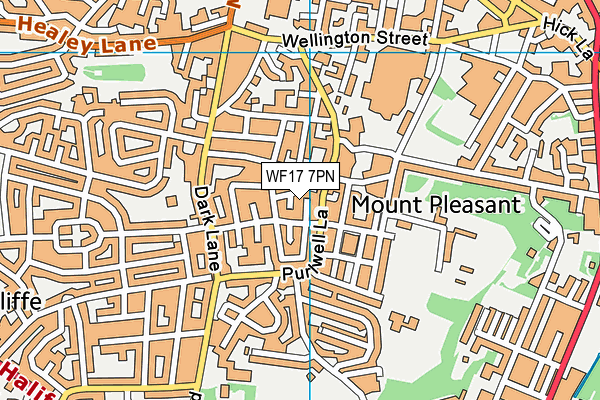 WF17 7PN map - OS VectorMap District (Ordnance Survey)