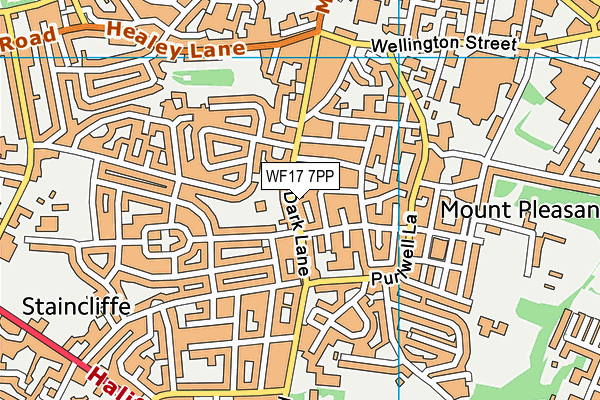 WF17 7PP map - OS VectorMap District (Ordnance Survey)