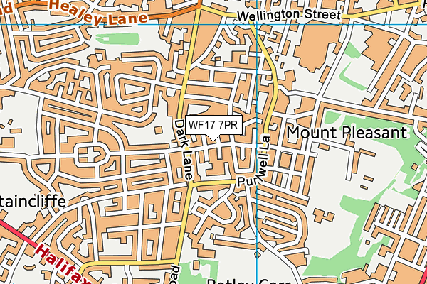 WF17 7PR map - OS VectorMap District (Ordnance Survey)