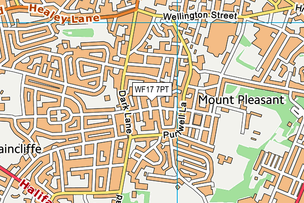 WF17 7PT map - OS VectorMap District (Ordnance Survey)