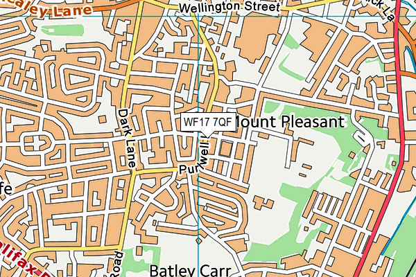 WF17 7QF map - OS VectorMap District (Ordnance Survey)