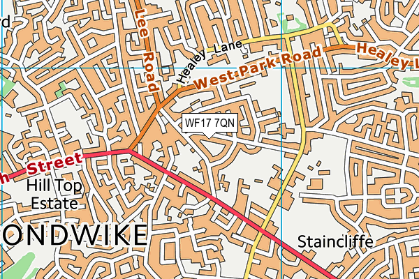 WF17 7QN map - OS VectorMap District (Ordnance Survey)