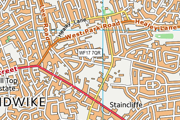 WF17 7QR map - OS VectorMap District (Ordnance Survey)
