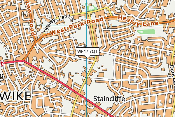WF17 7QT map - OS VectorMap District (Ordnance Survey)