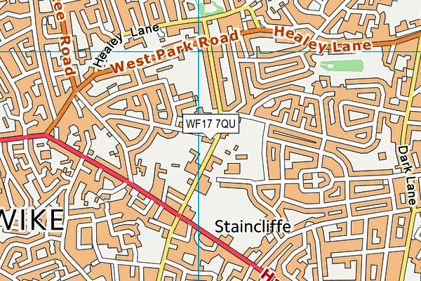 WF17 7QU map - OS VectorMap District (Ordnance Survey)