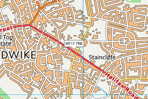 WF17 7RB map - OS VectorMap District (Ordnance Survey)