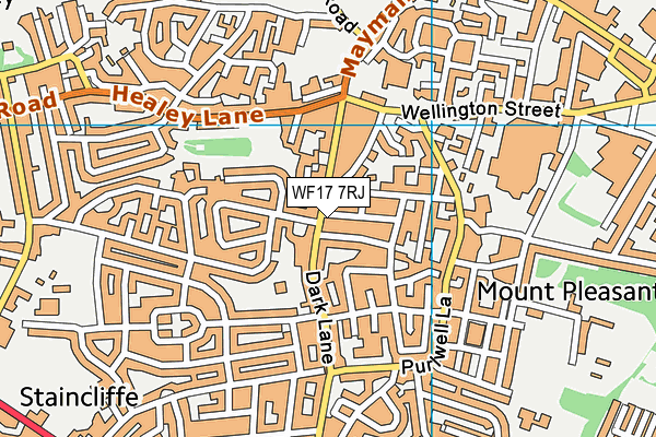 WF17 7RJ map - OS VectorMap District (Ordnance Survey)