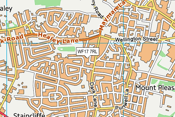 WF17 7RL map - OS VectorMap District (Ordnance Survey)