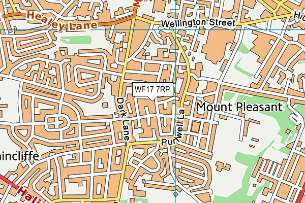 WF17 7RP map - OS VectorMap District (Ordnance Survey)