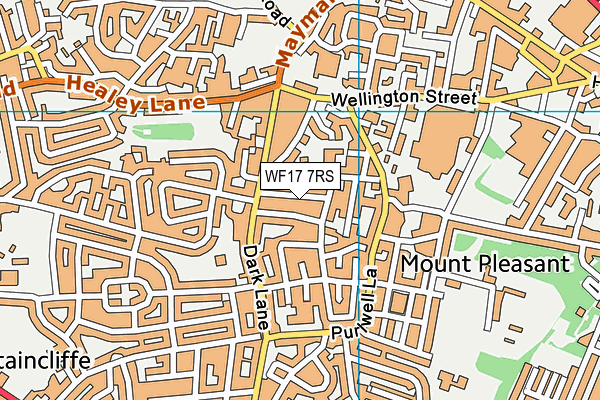 WF17 7RS map - OS VectorMap District (Ordnance Survey)