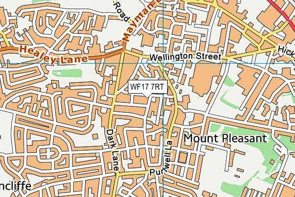 WF17 7RT map - OS VectorMap District (Ordnance Survey)