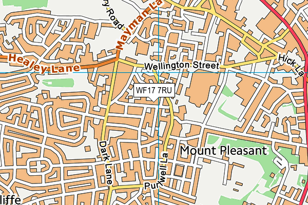 WF17 7RU map - OS VectorMap District (Ordnance Survey)