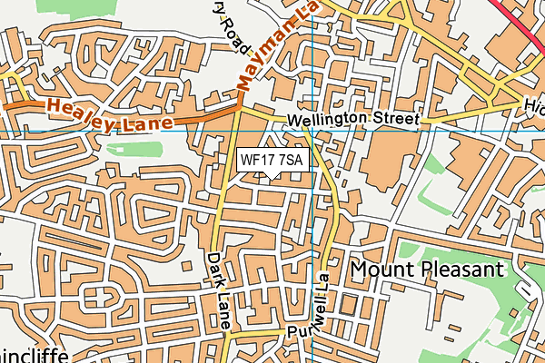 WF17 7SA map - OS VectorMap District (Ordnance Survey)