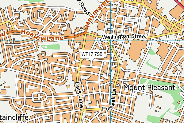 WF17 7SB map - OS VectorMap District (Ordnance Survey)