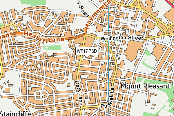 WF17 7SD map - OS VectorMap District (Ordnance Survey)