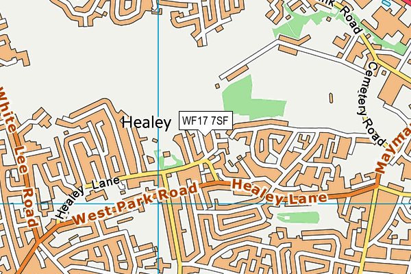 WF17 7SF map - OS VectorMap District (Ordnance Survey)