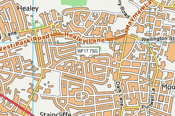 WF17 7SG map - OS VectorMap District (Ordnance Survey)