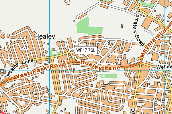 WF17 7SL map - OS VectorMap District (Ordnance Survey)