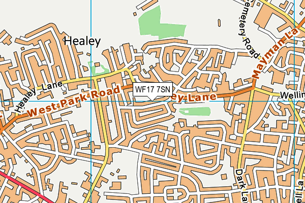 WF17 7SN map - OS VectorMap District (Ordnance Survey)