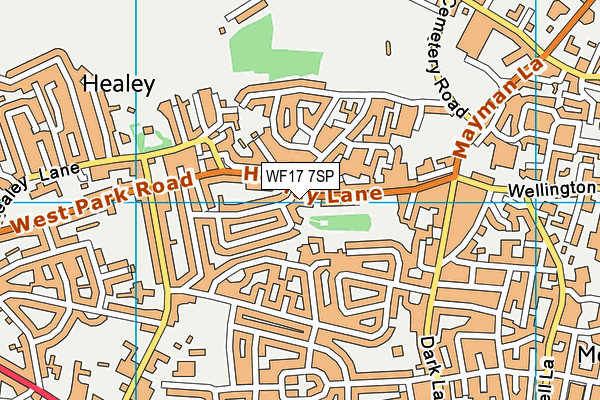 WF17 7SP map - OS VectorMap District (Ordnance Survey)