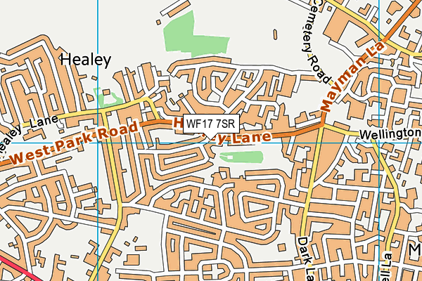 WF17 7SR map - OS VectorMap District (Ordnance Survey)