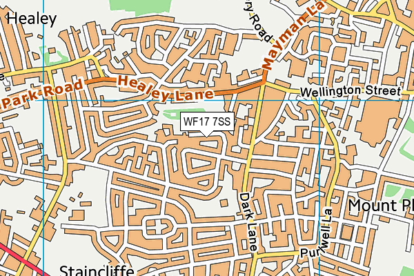 WF17 7SS map - OS VectorMap District (Ordnance Survey)