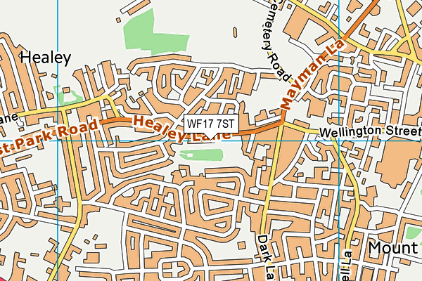 WF17 7ST map - OS VectorMap District (Ordnance Survey)
