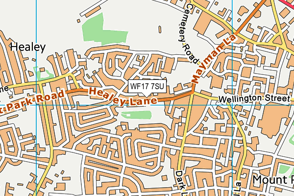 WF17 7SU map - OS VectorMap District (Ordnance Survey)