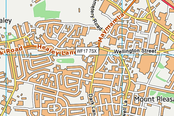 WF17 7SX map - OS VectorMap District (Ordnance Survey)