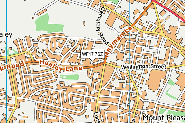 WF17 7SZ map - OS VectorMap District (Ordnance Survey)