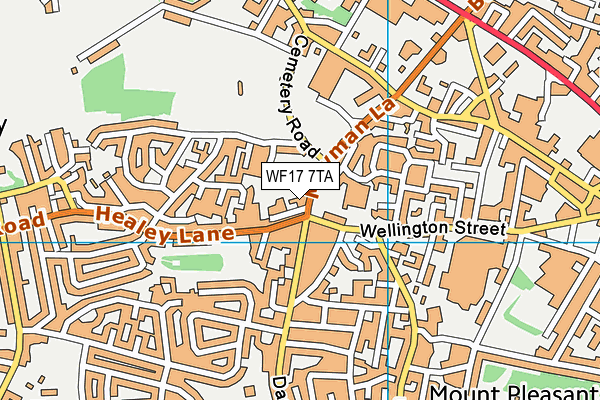 WF17 7TA map - OS VectorMap District (Ordnance Survey)
