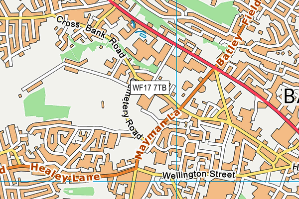 WF17 7TB map - OS VectorMap District (Ordnance Survey)