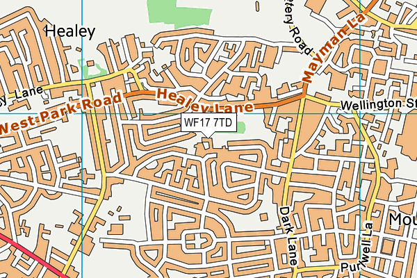 WF17 7TD map - OS VectorMap District (Ordnance Survey)