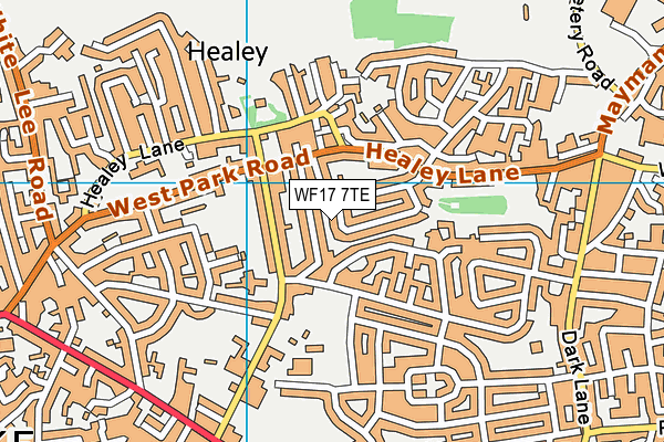 WF17 7TE map - OS VectorMap District (Ordnance Survey)