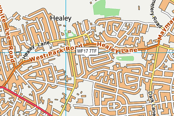 WF17 7TF map - OS VectorMap District (Ordnance Survey)